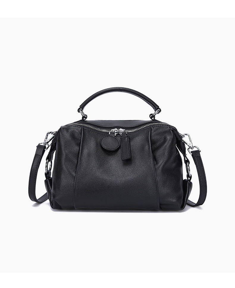 Vintage Boston Leather Crossbody Bag-Handbags-Coffee-Free Shipping Leatheretro