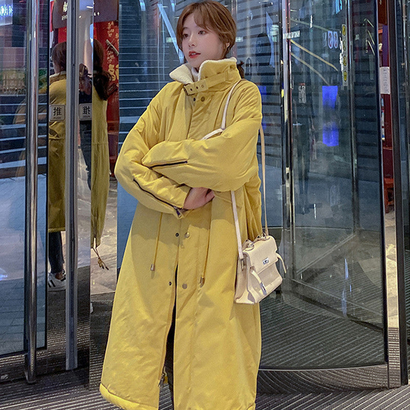 Fashion Winter Warm Long Overcoats for Women-Outerwear-Yellow-XS 40-50 kg-Free Shipping Leatheretro