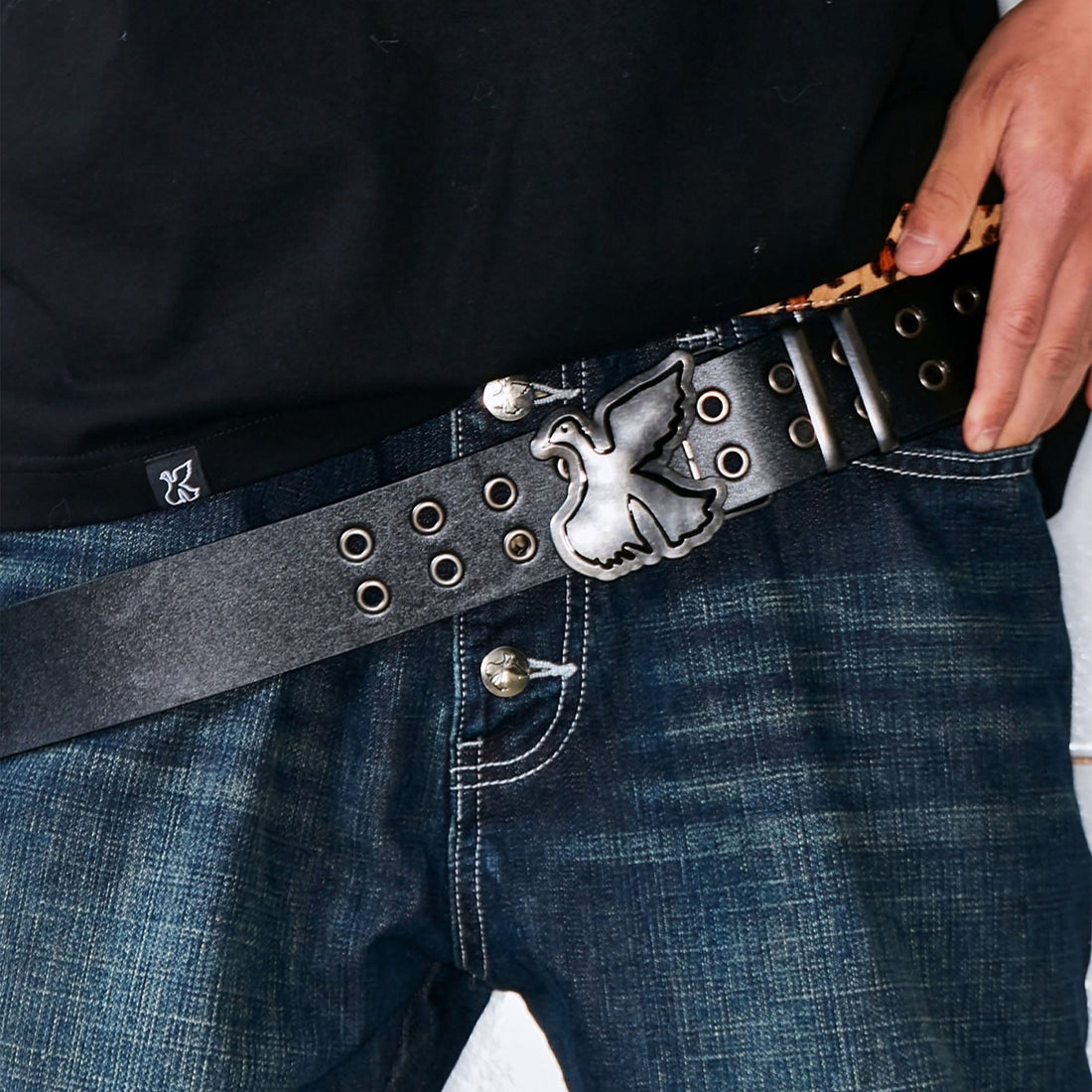 VINKID Peace Dove Buckle Belt-Other Accessories-Black-Free Shipping Leatheretro