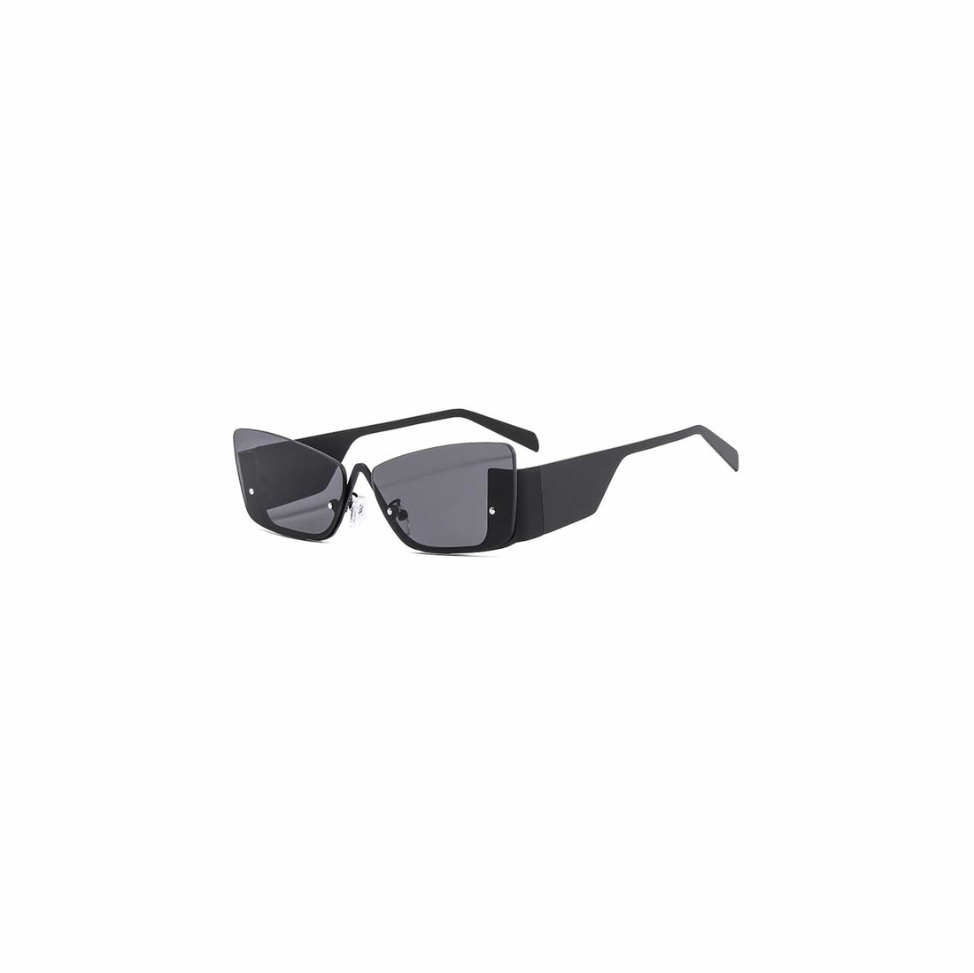 DAMAGE ASIA OPTICALS Modern Half Frame Sunglasses-Sunglasses-One Size-White-Free Shipping Leatheretro