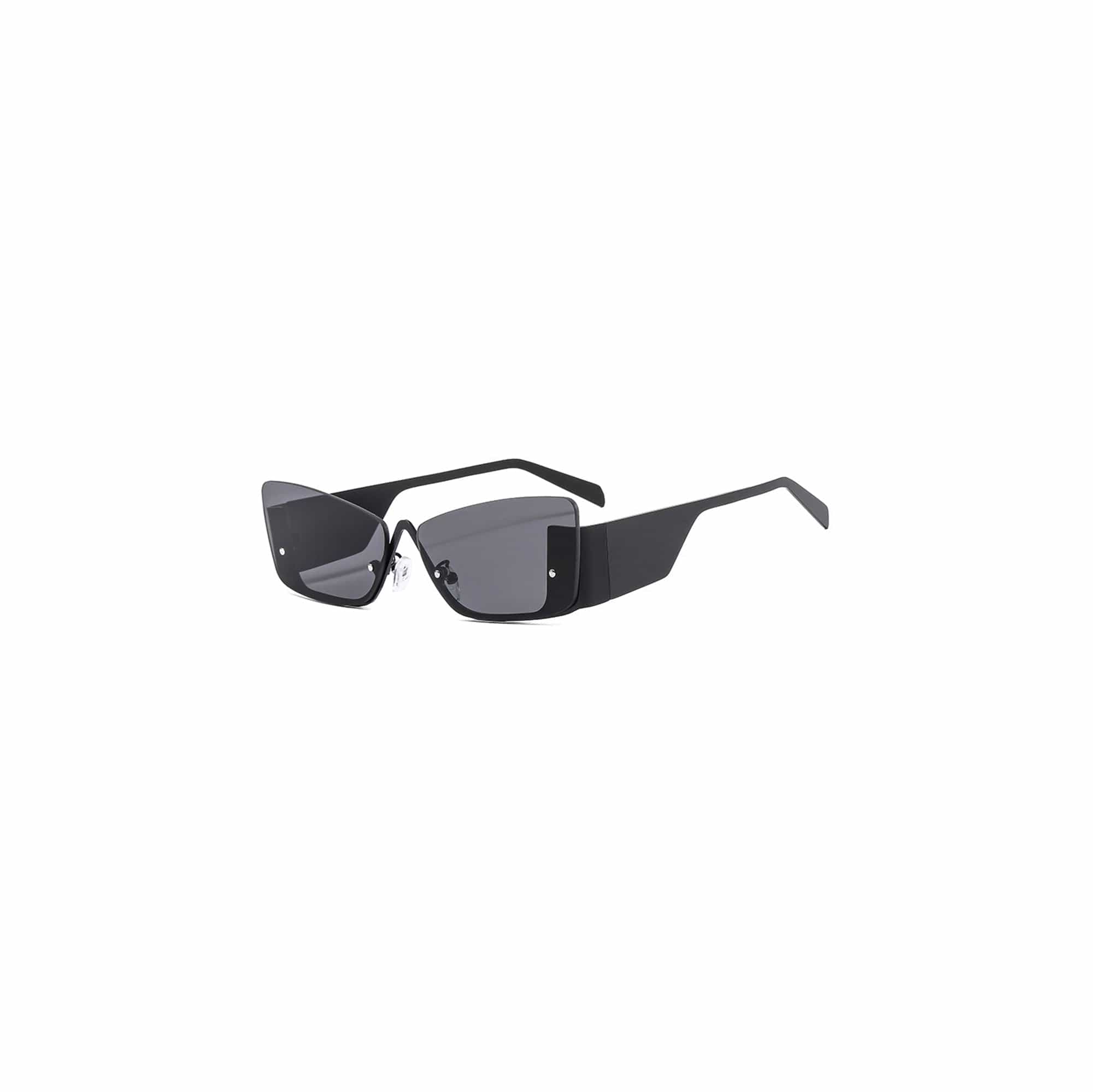 DAMAGE ASIA OPTICALS Modern Half Frame Sunglasses-Sunglasses-One Size-White-Free Shipping Leatheretro