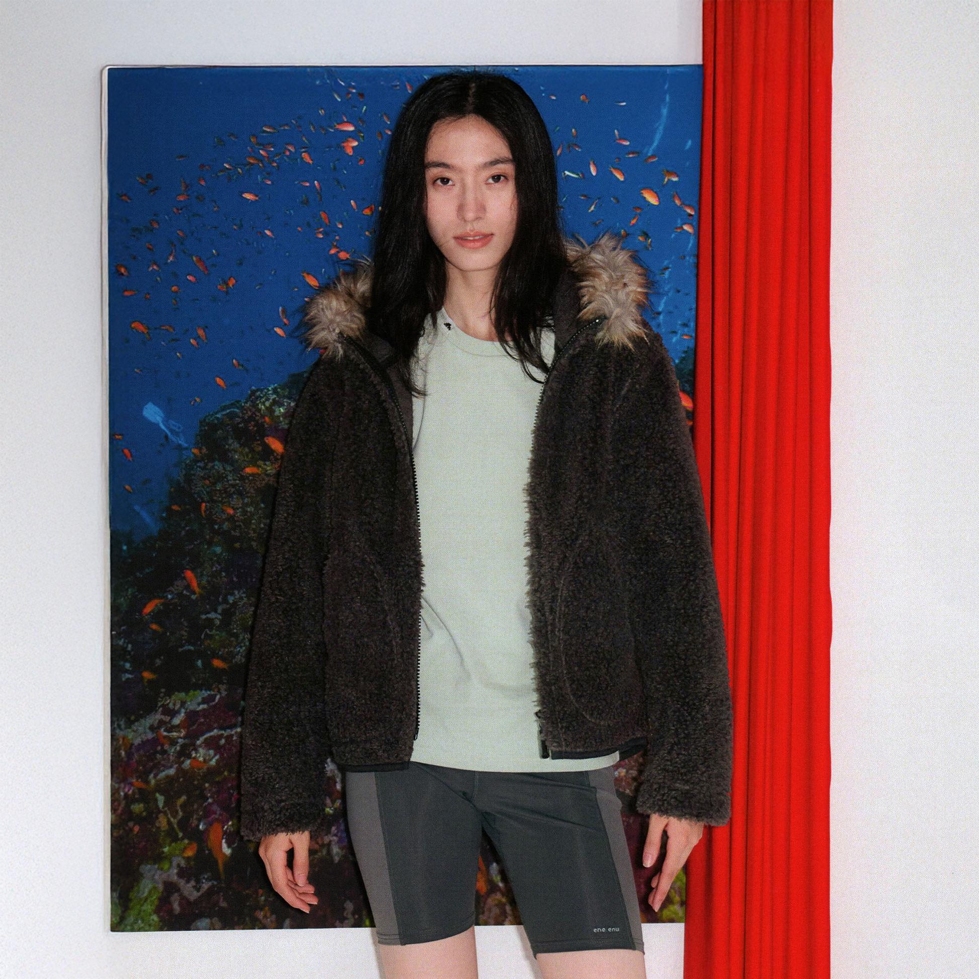 URBAN+FOREST Faux Fur Trim Sherpa Wool-Blend Hooded Jacket-Jacket-S-Dark Gray (Preorder)-Free Shipping Leatheretro