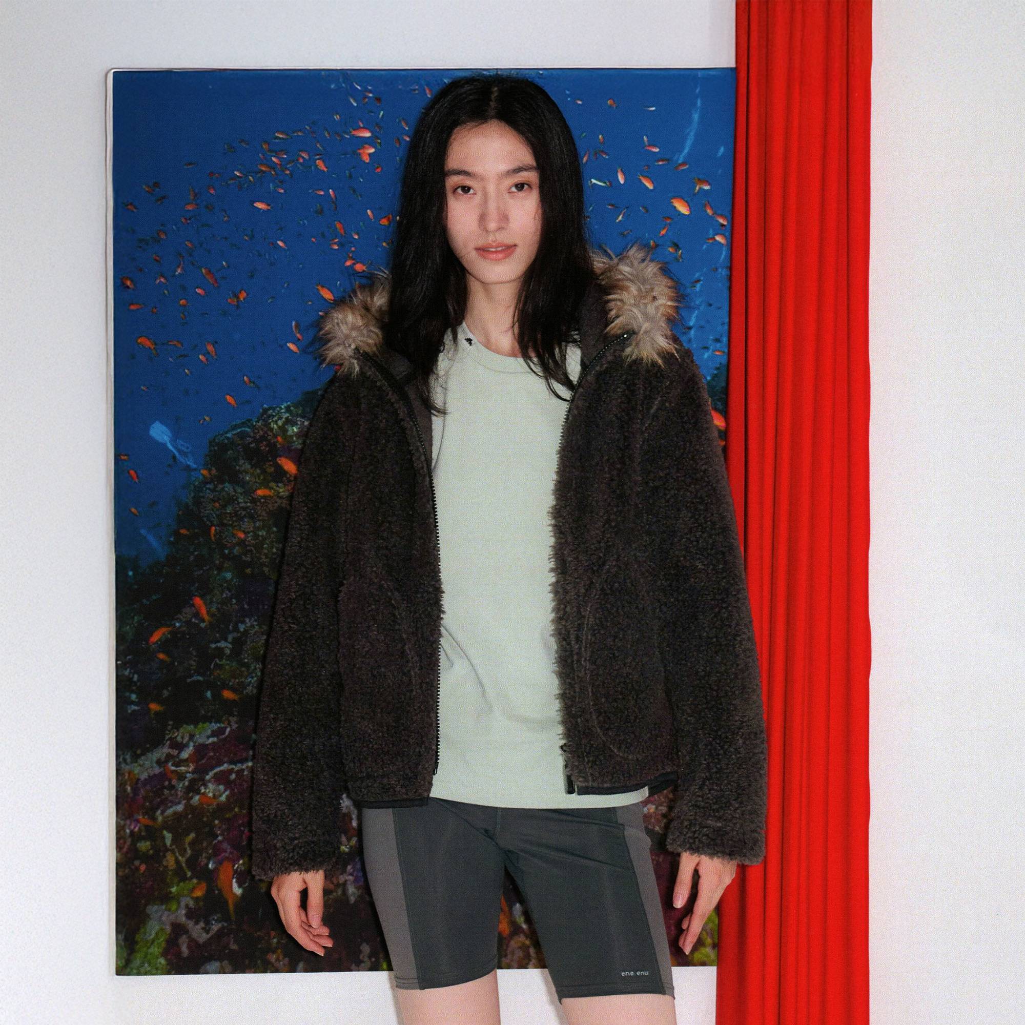 URBAN+FOREST Faux Fur Trim Sherpa Wool-Blend Hooded Jacket-Jacket-S-Dark Gray (Preorder)-Free Shipping Leatheretro