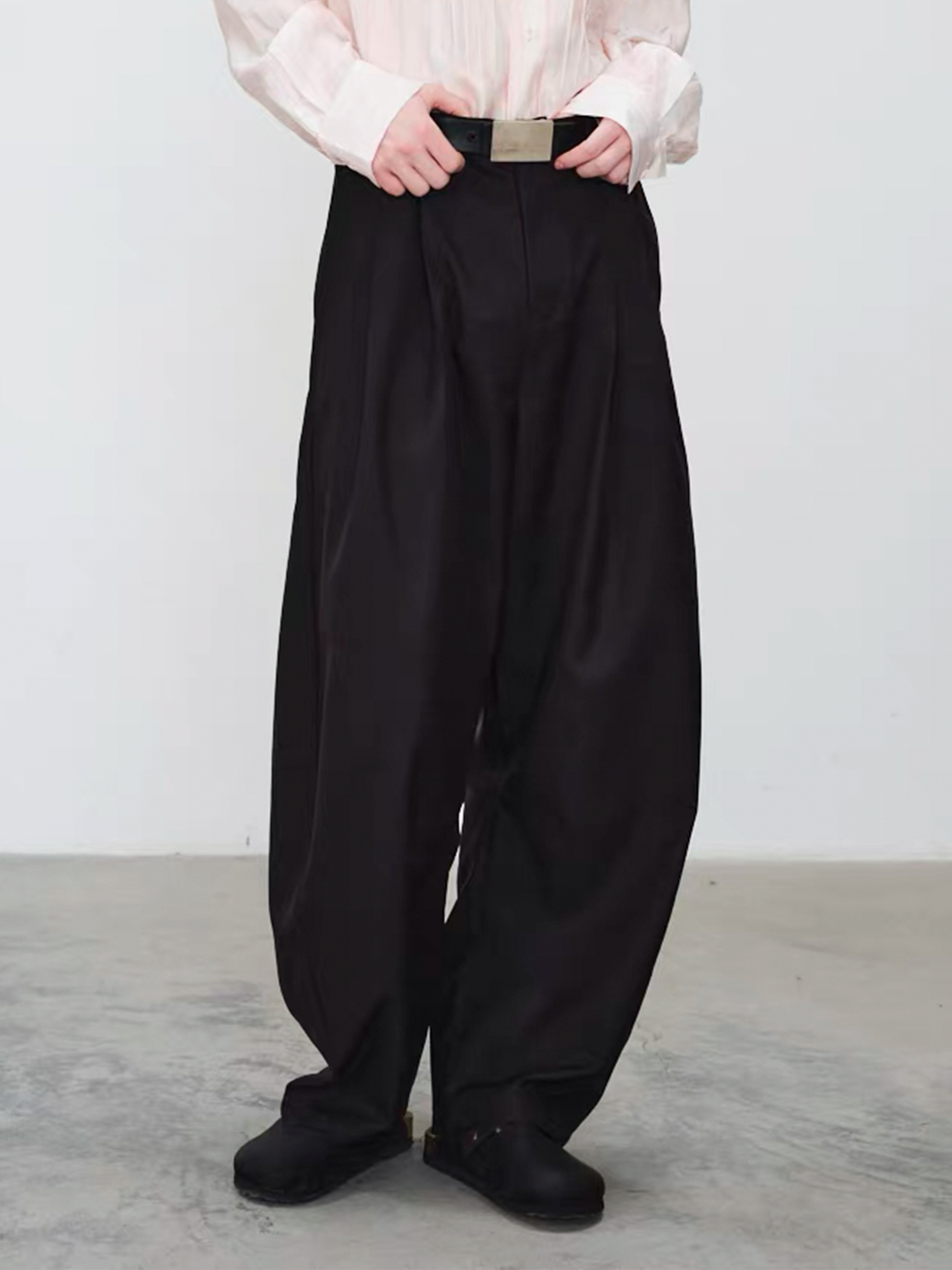 GRAINMUSTARD Retro Pleated High-Waist Wide-Leg Trousers-Pants-XS (Preorder)-Green-Free Shipping Leatheretro