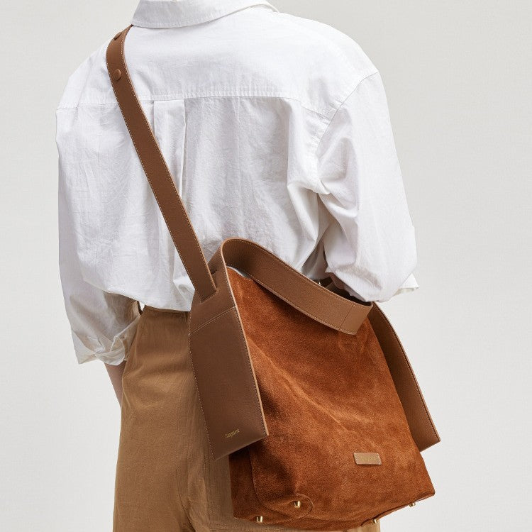 Designer Suede Tote Bag with Ear Hook-Green-Free Shipping Leatheretro