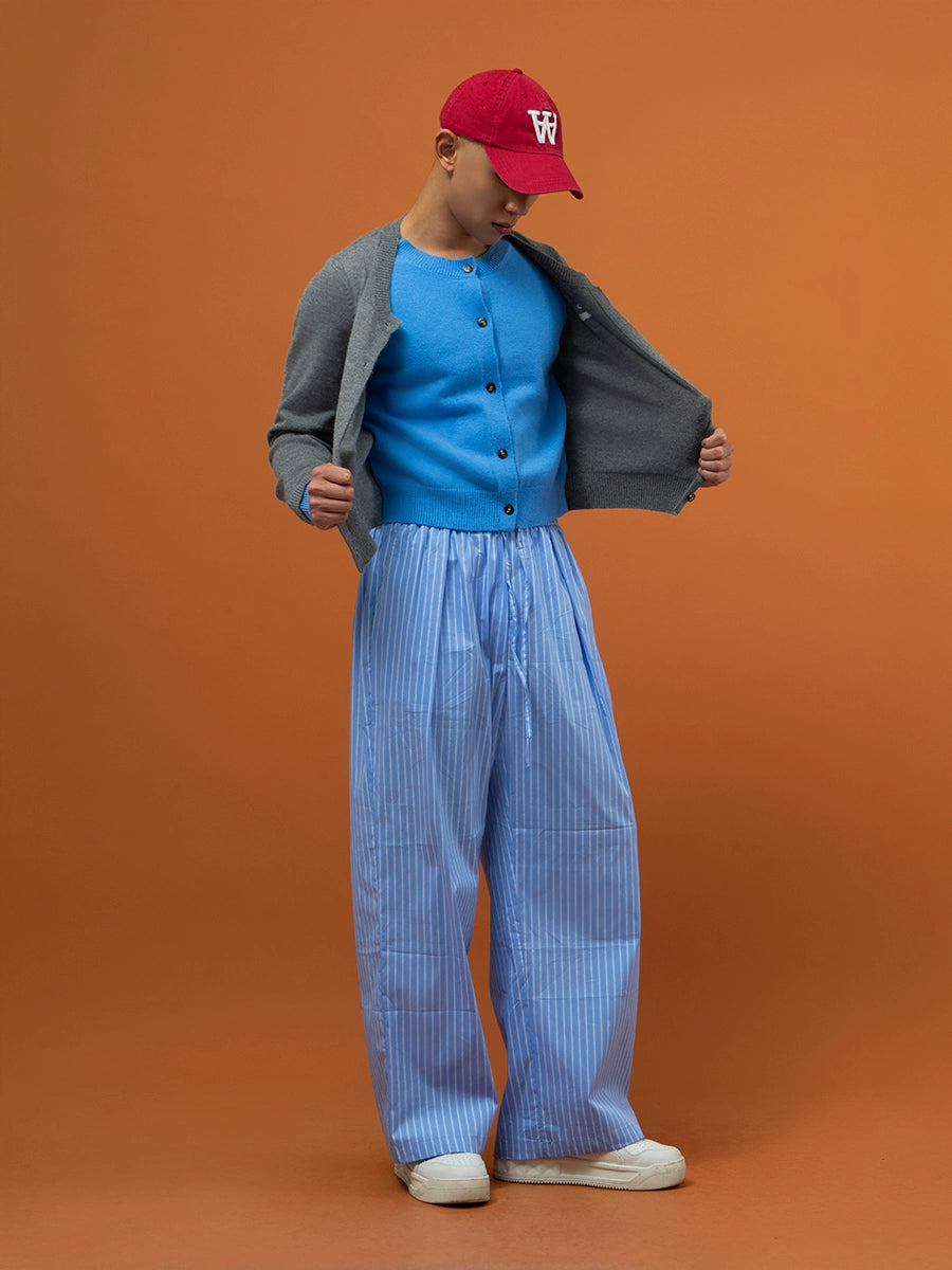 CLP Men's Two-Tone Layered Knit Cardigan Sweater-Cardigan Tops-Gray-S-Free Shipping Leatheretro