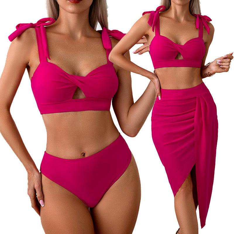 Sexy 3 Pieces Bikini Women Swimsuits Set-Swimwear-Red-S US 4-6-Free Shipping Leatheretro