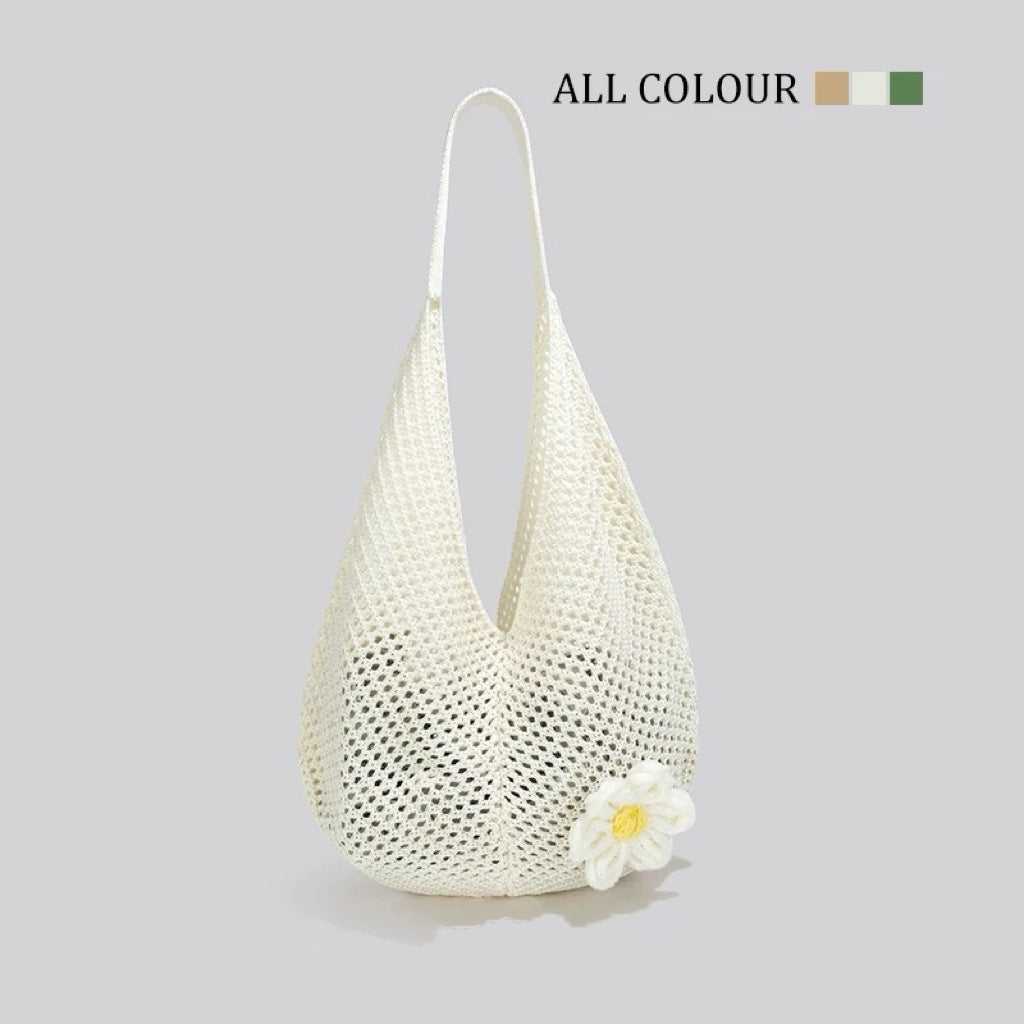 Large Capacity Woven Shoulder Tote Bag-khaki-Free Shipping Leatheretro