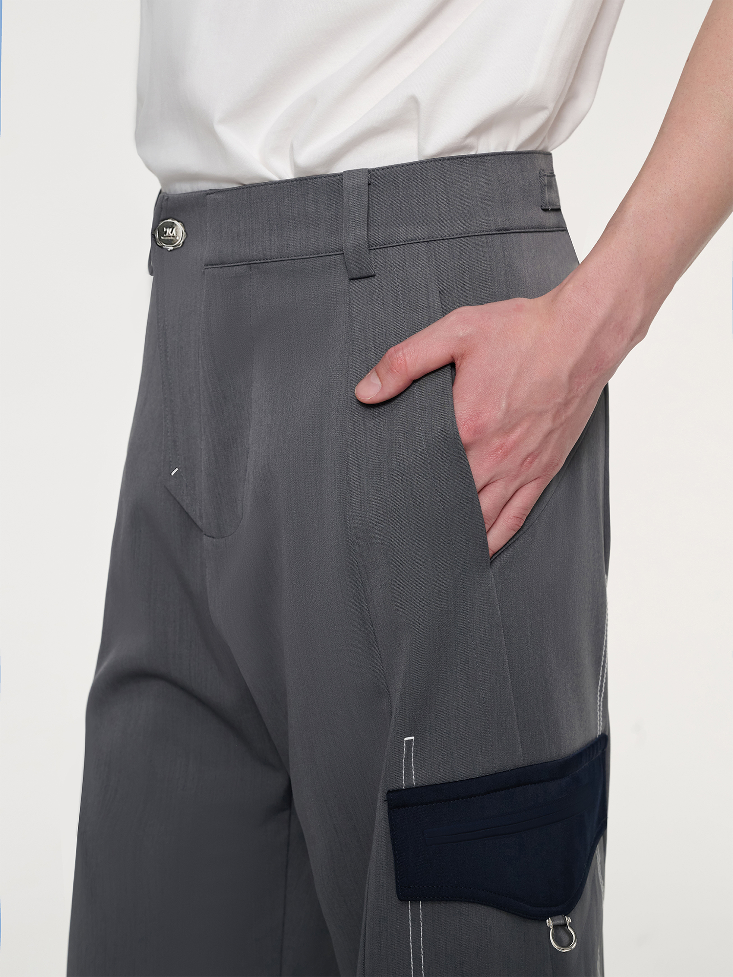TIWILLTANG Draped Wide-Leg Trousers-Pants-S / 28-31”-Free Shipping Leatheretro