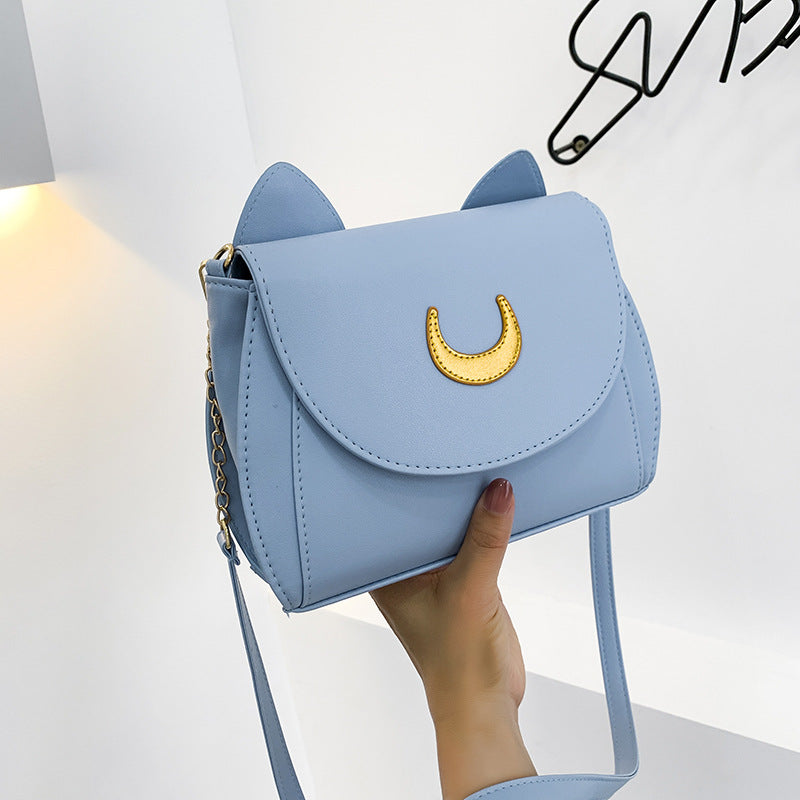 Sailor Moon Inspired Cute Cat Shoulder Bag-White-Free Shipping Leatheretro