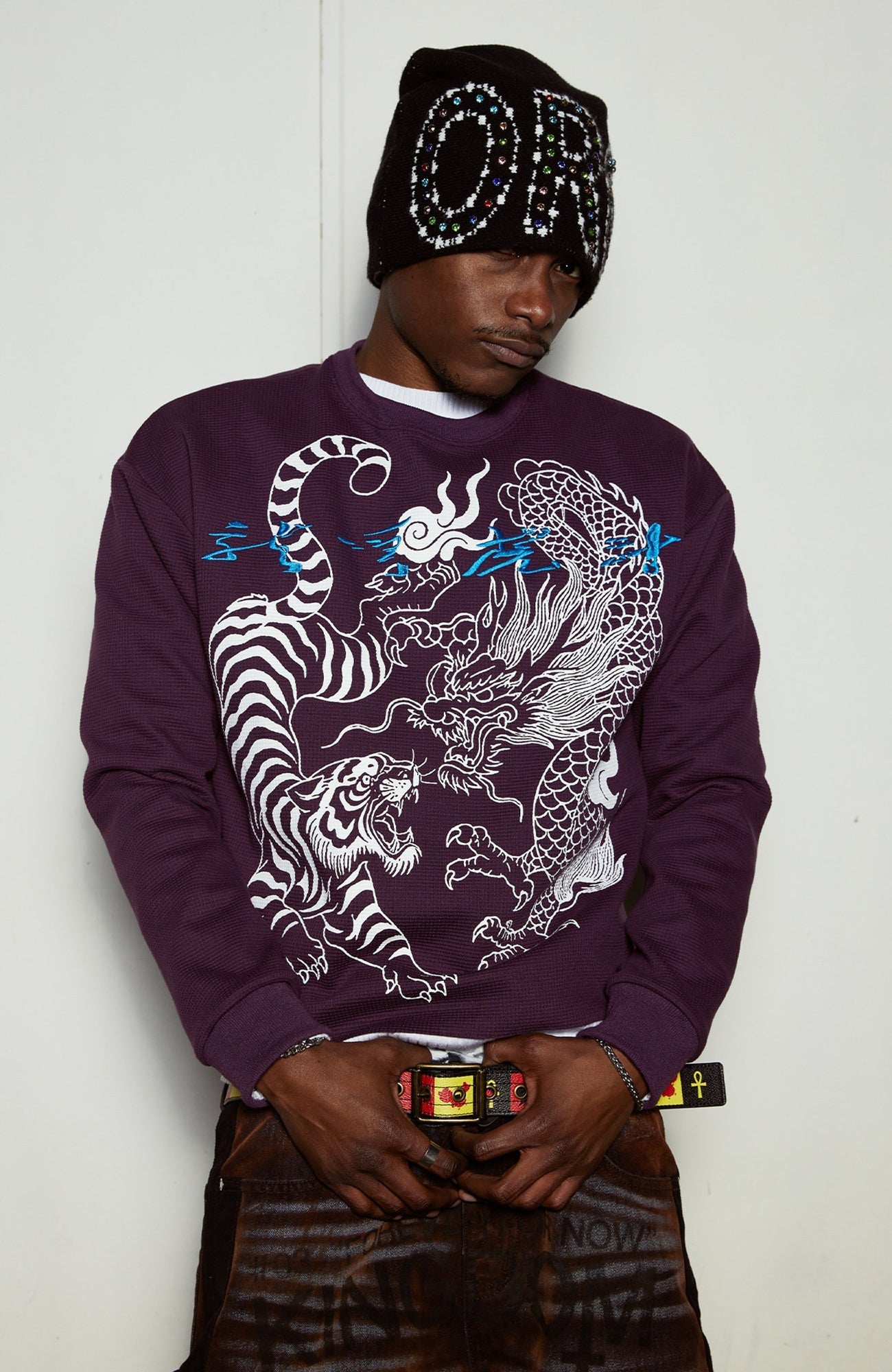 VINKID Graphic Waffle Long Sleeve-Jacket-S (Preorder)-Free Shipping Leatheretro