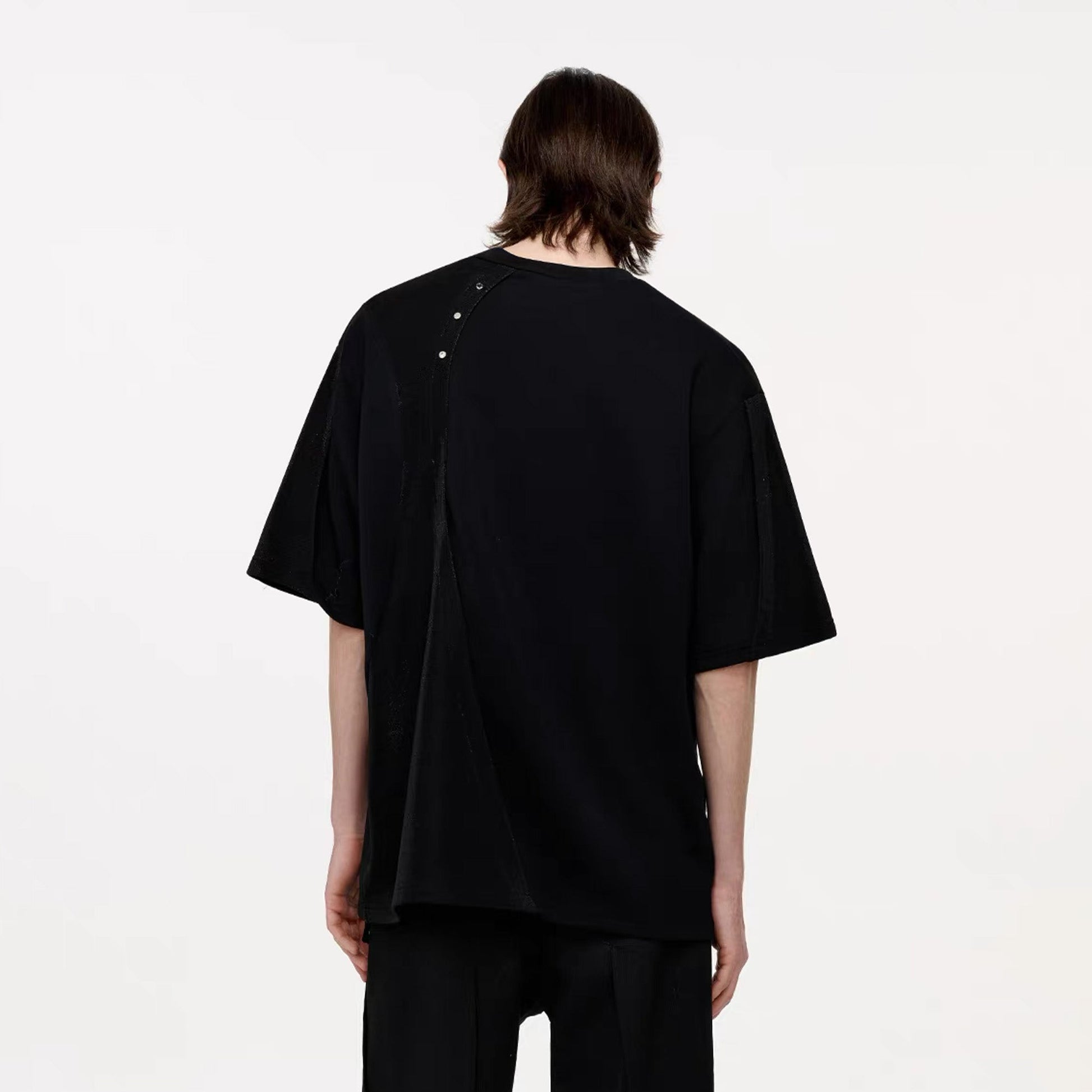 TIWILLTANG Asymmetrical Zip Layered T Shirt-T Shirt-S (Preorder)-Free Shipping Leatheretro