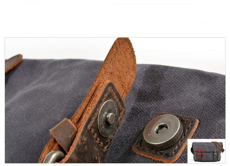 Men's Vintage Waxed Canvas Crossbody Bag-khaki-Free Shipping Leatheretro