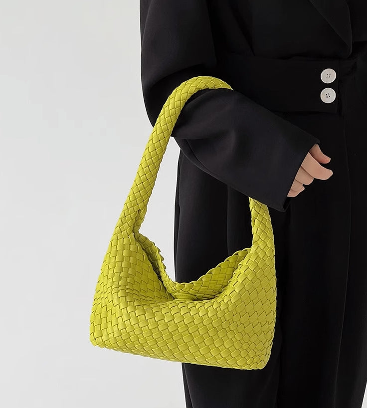 Handwoven Faux Leather Women's Bag – Stylish Crossbody Handbag-Avocado green + change purse-Free Shipping Leatheretro