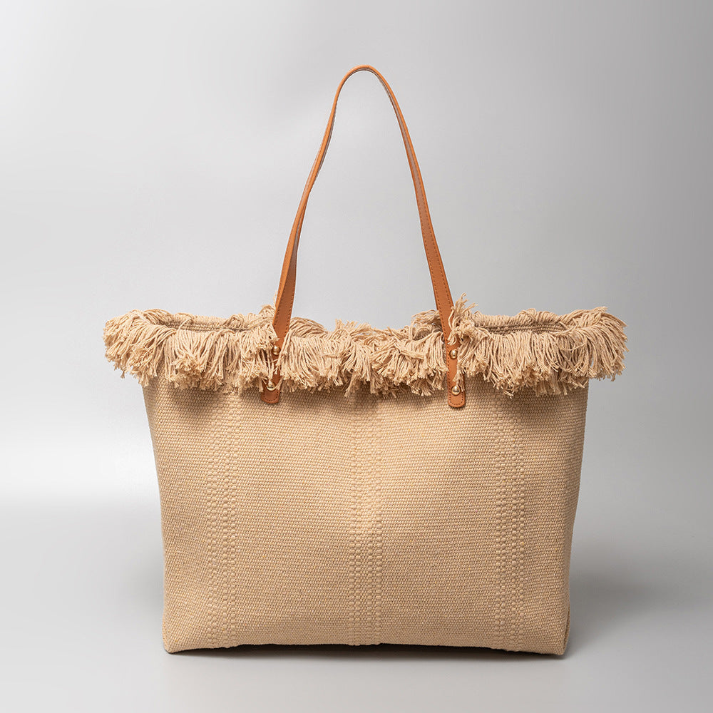 Large Capacity Canvas Tote Bag for Women-325-6 Khaki-50*10*35CM-Free Shipping Leatheretro
