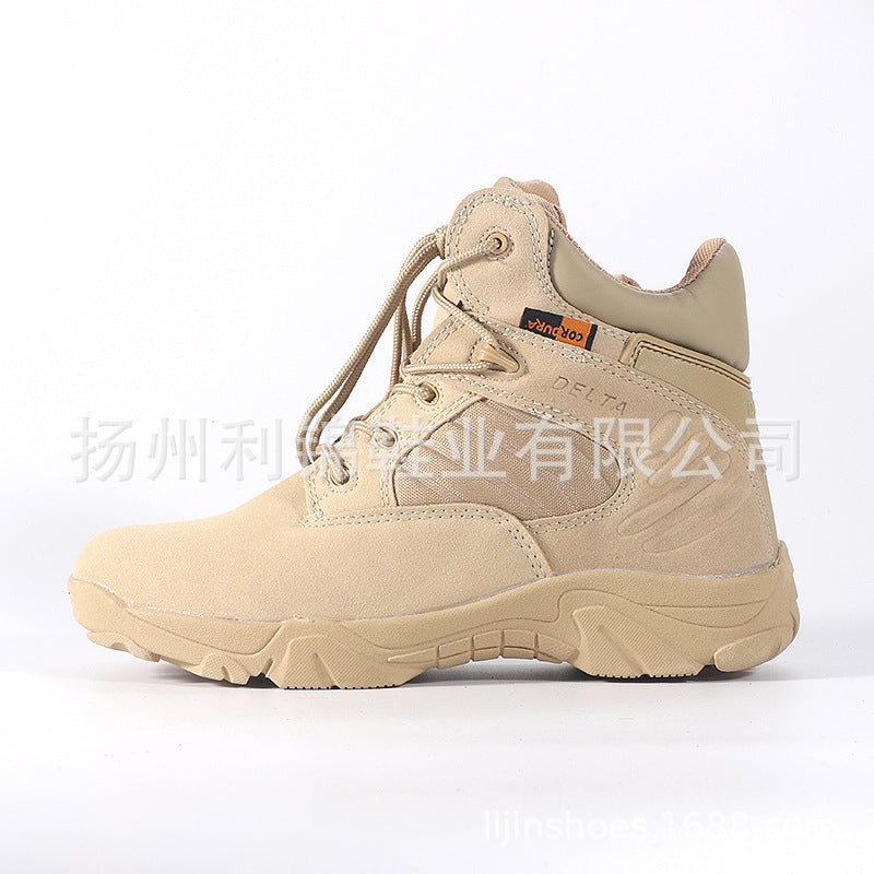 Durable Hiking Boots Sand Tactical Shoes for Men-boots-Short Khaki-39-Free Shipping Leatheretro