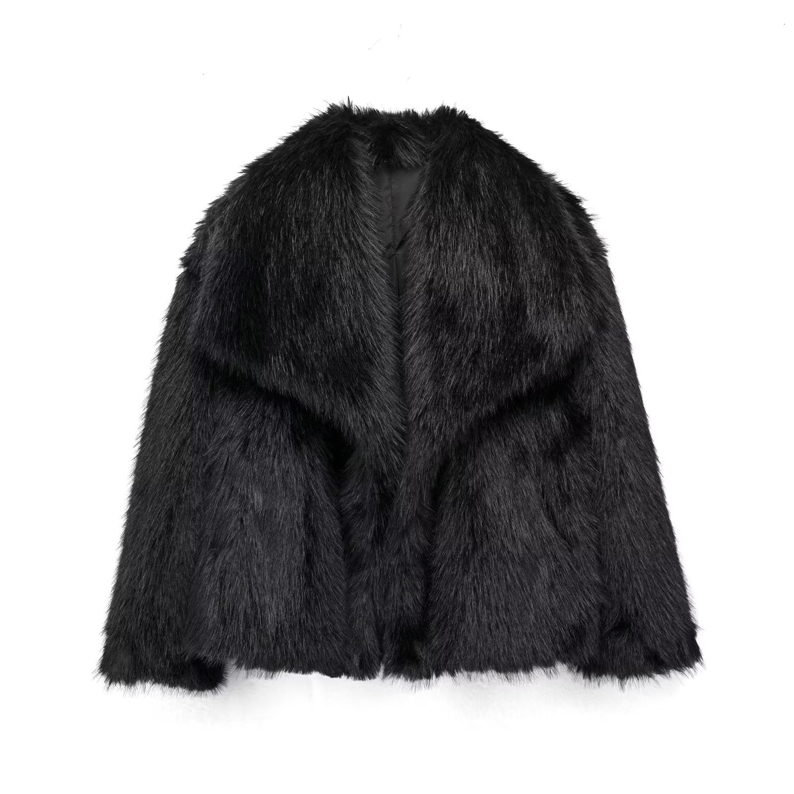 Fashion Artificial Fox Fur Winter Women Jacket Coats-Coats & Jackets-Black-XS-Free Shipping Leatheretro