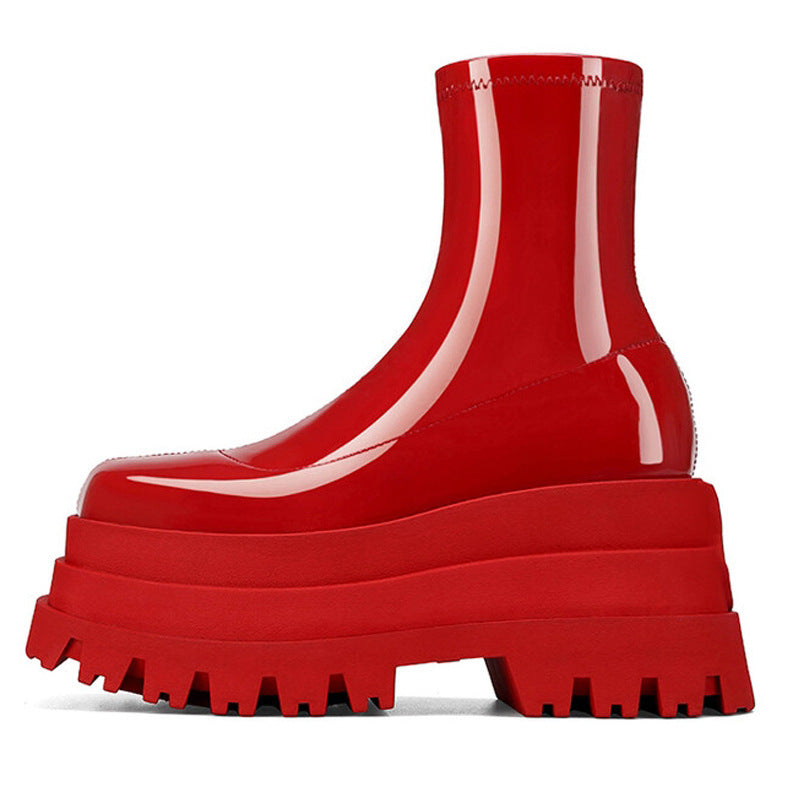 Fashion Street Style Women Plus Sizes Short Boots-boots-Red-35-Free Shipping Leatheretro