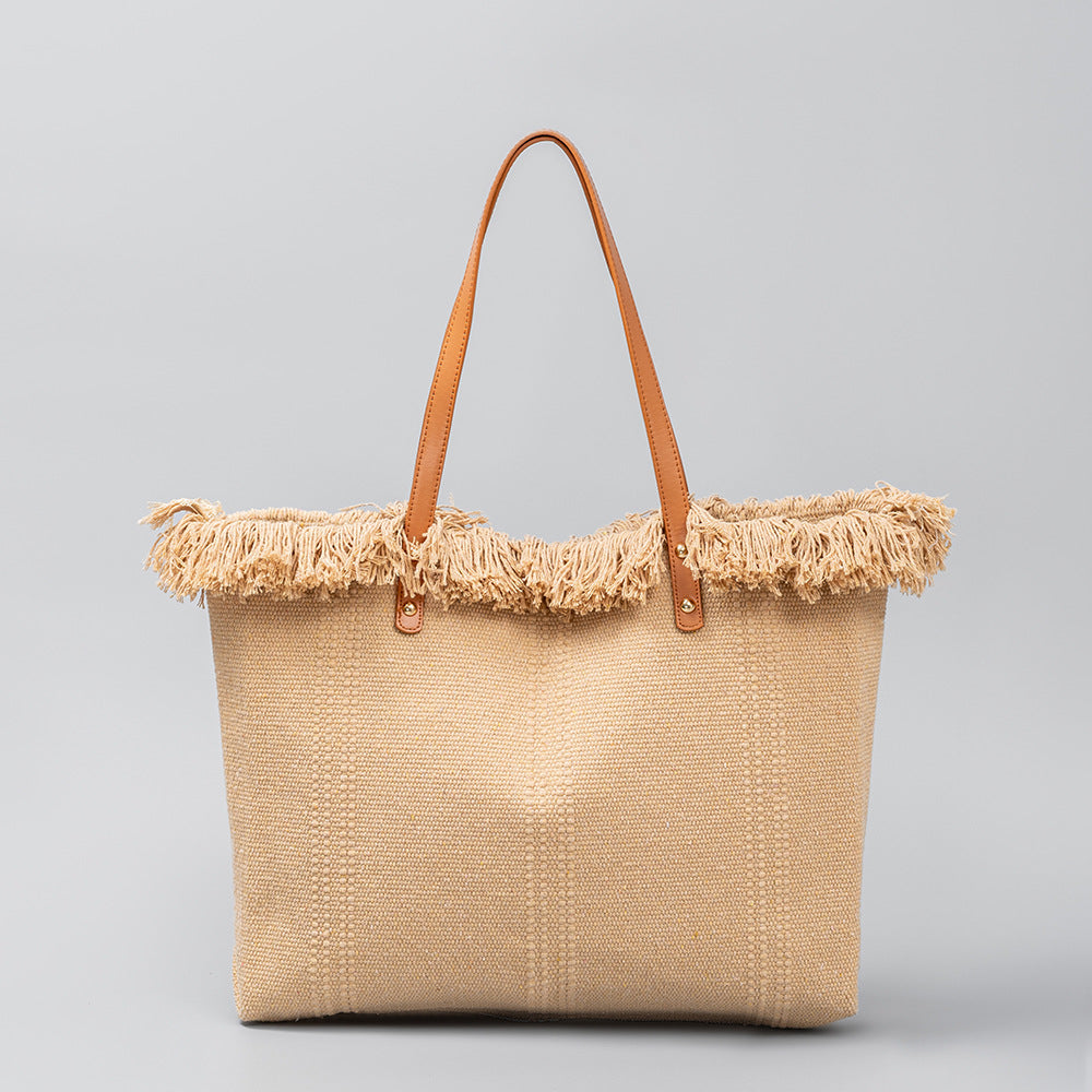 Stylish Canvas Tote Bag-khaki-50*10*35CM-Free Shipping Leatheretro