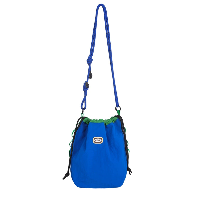 BOOM Colorblock Crossbody Bag - Versatile Drawstring Bucket Bag-Black rope-Free Shipping Leatheretro