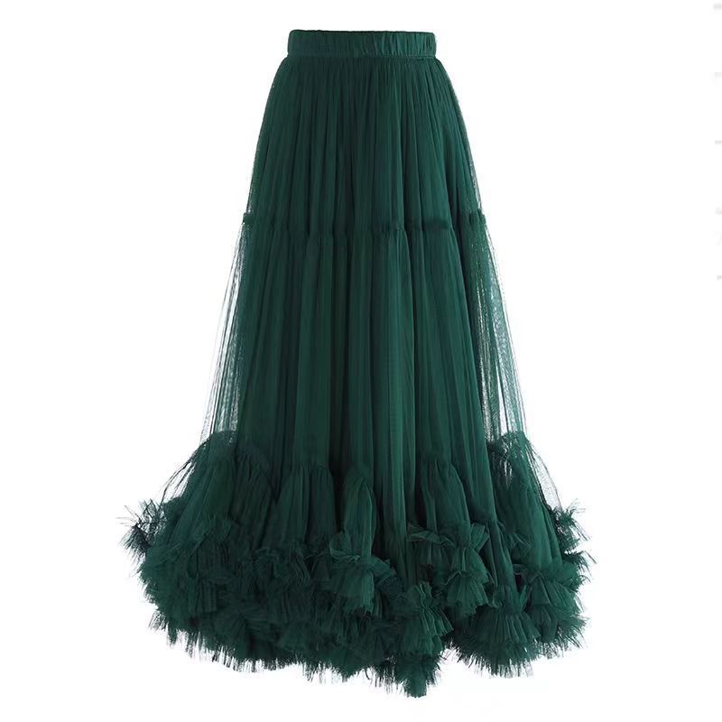 Fairy Designed Ruffled A Line Skirts for Women-Skirts-Black-One Size-Free Shipping Leatheretro