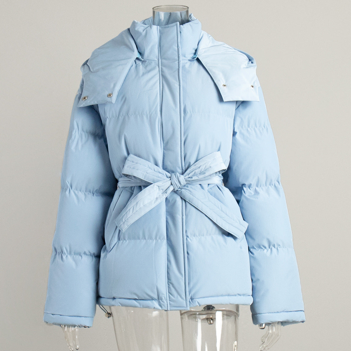 Casual Winter Zipper Cotton Jacket Coats for Women-Outerwear-Sky Blue-S-Free Shipping Leatheretro