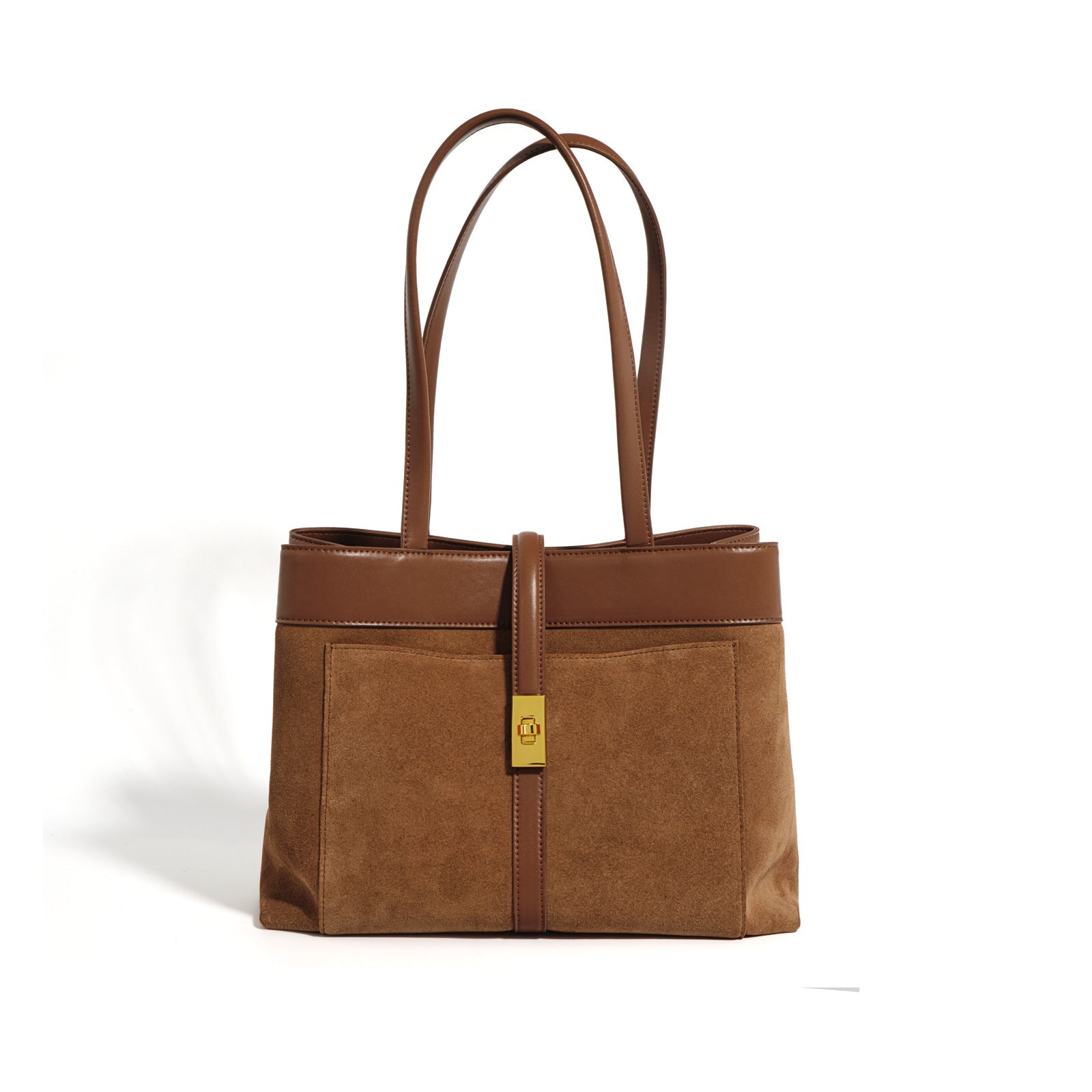 Matte Textured Tote Bag-Shoulder Bags-Brown-Free Shipping Leatheretro