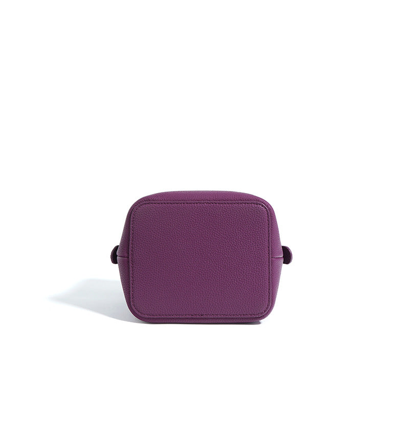 Genuine Top-Grain Leather Bucket Bag-Tote Bags-black-Free Shipping Leatheretro