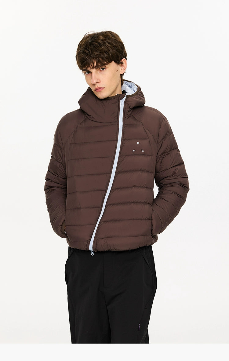 KREATE Color-Block Down Jacket with 90% White Duck Down-Black-S-Free Shipping Leatheretro