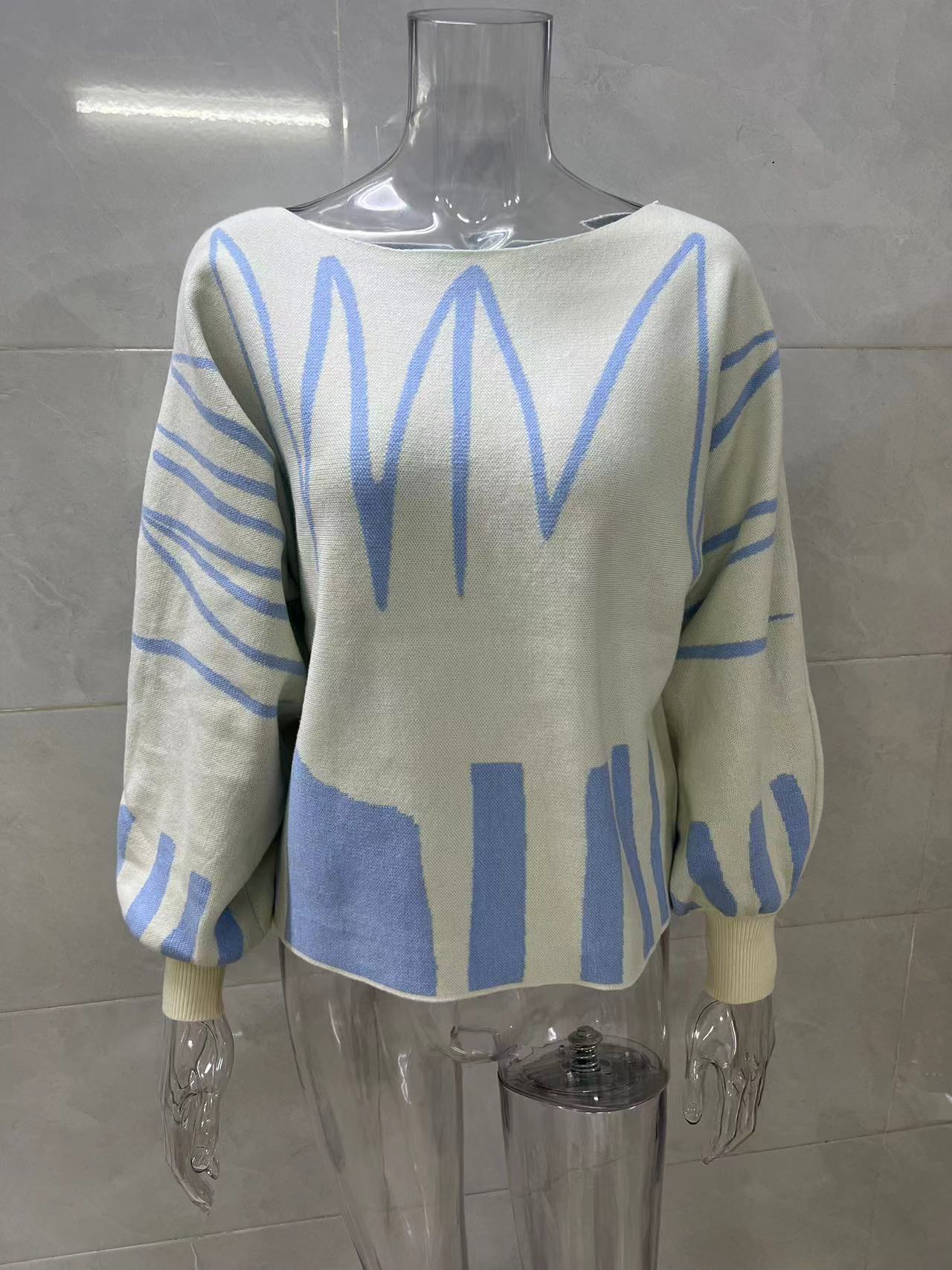 Designed Casual Knitted Pullover Sweaters-Sweater&Hoodies-Blue-S-Free Shipping Leatheretro