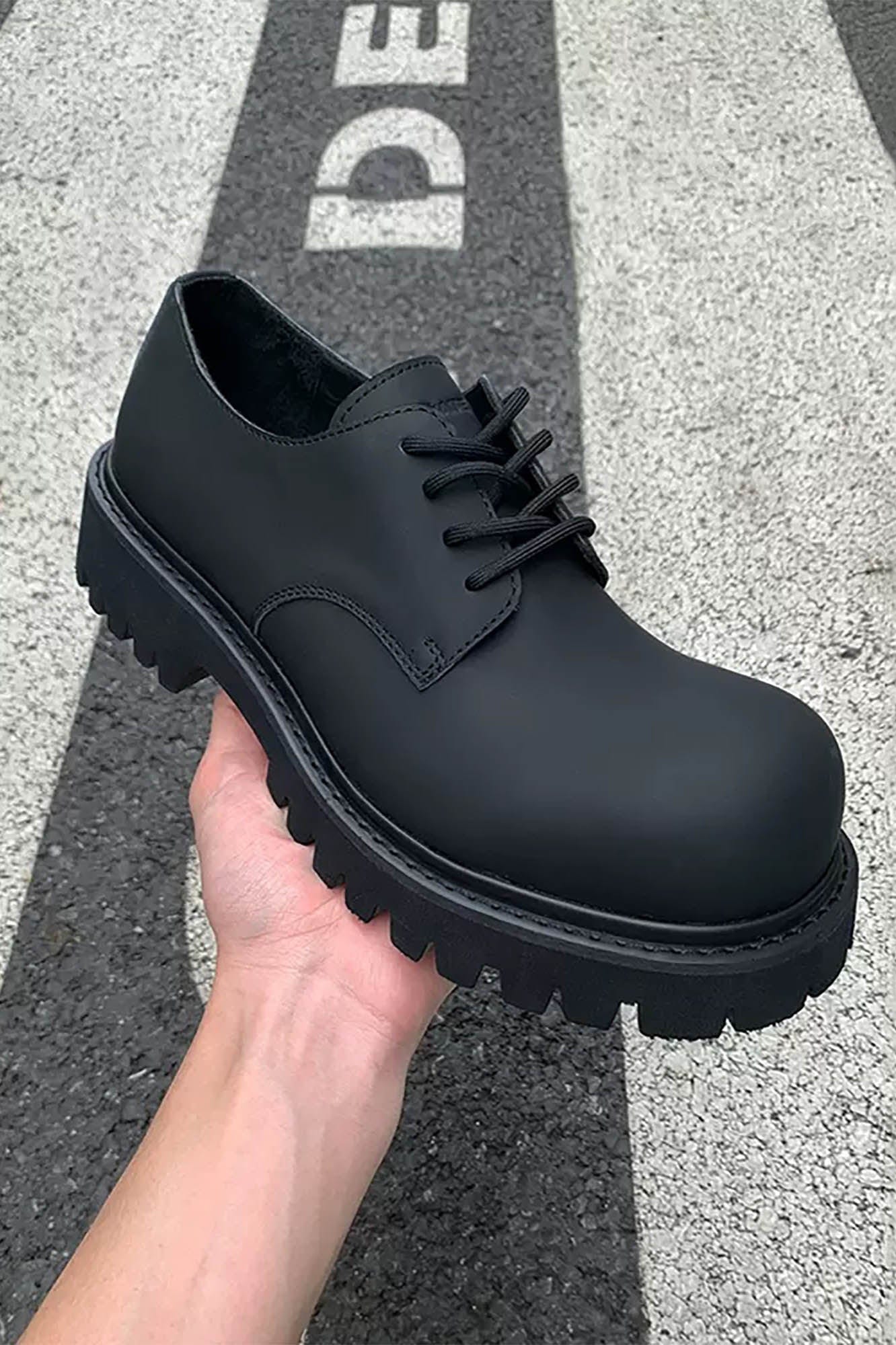 KREATE The Chunky Derby-Shoes-US 6 (EU 38)-Black-Free Shipping Leatheretro