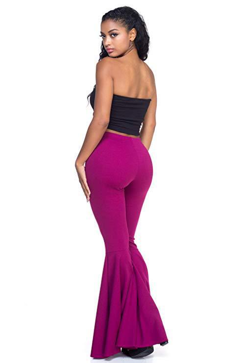 Sexy High Waist Mermaid Flare Pants-Pants-White-S-Free Shipping Leatheretro