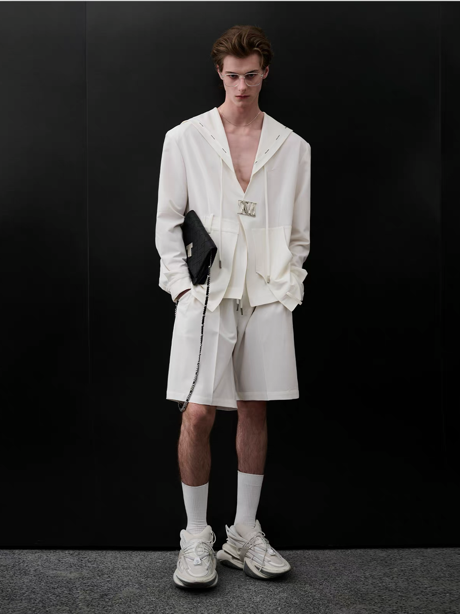 TIWILLTANG Minimal Sailor Collar Shirt-Shirt-S-White-Long-Free Shipping Leatheretro