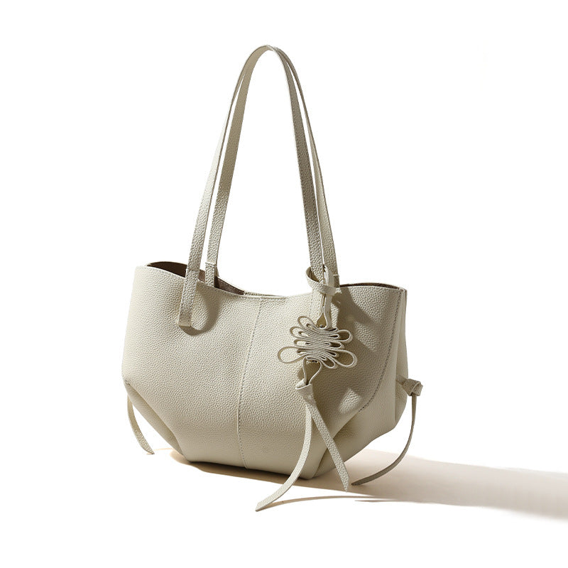 Women's Genuine Leather Tote Bag-Shoulder Bags-black-Free Shipping Leatheretro