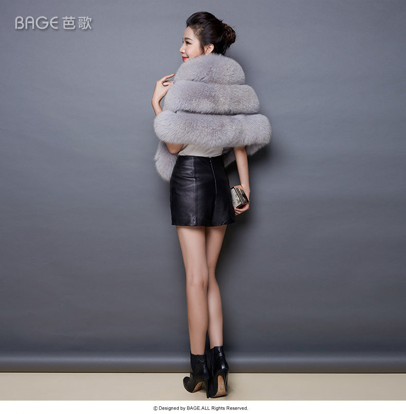 Elegant Warm Faux Fur Capes for Women-capes-White-One Size-Free Shipping Leatheretro