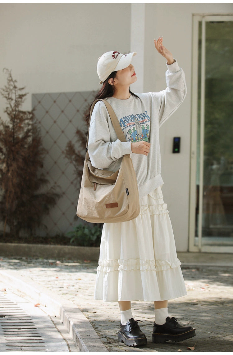 BOOM Large Capacity Water-Resistant Messenger Crossbody Bag-Black-Free Shipping Leatheretro