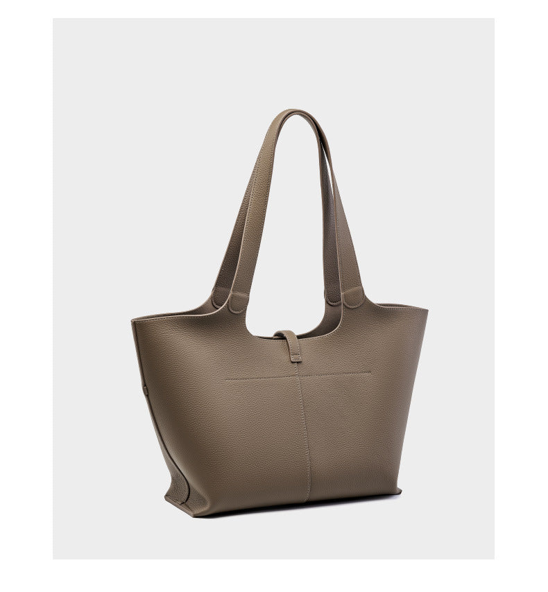 Premium Genuine Leather Bell Tote Bag-Handbags-Black-Free Shipping Leatheretro