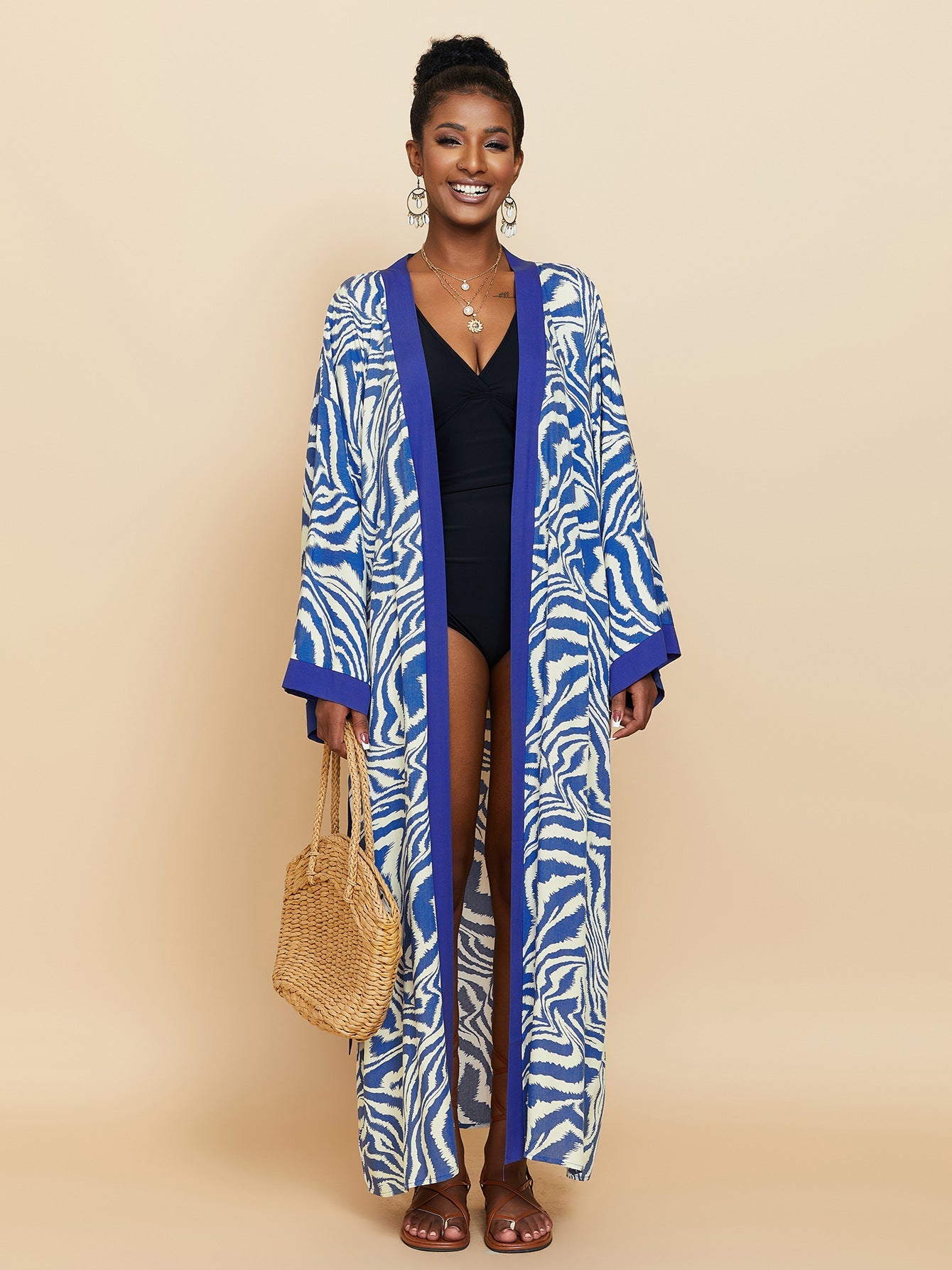 Casual Summer Zebra Print Cover Ups-Cover Ups-A-One Size-Free Shipping Leatheretro