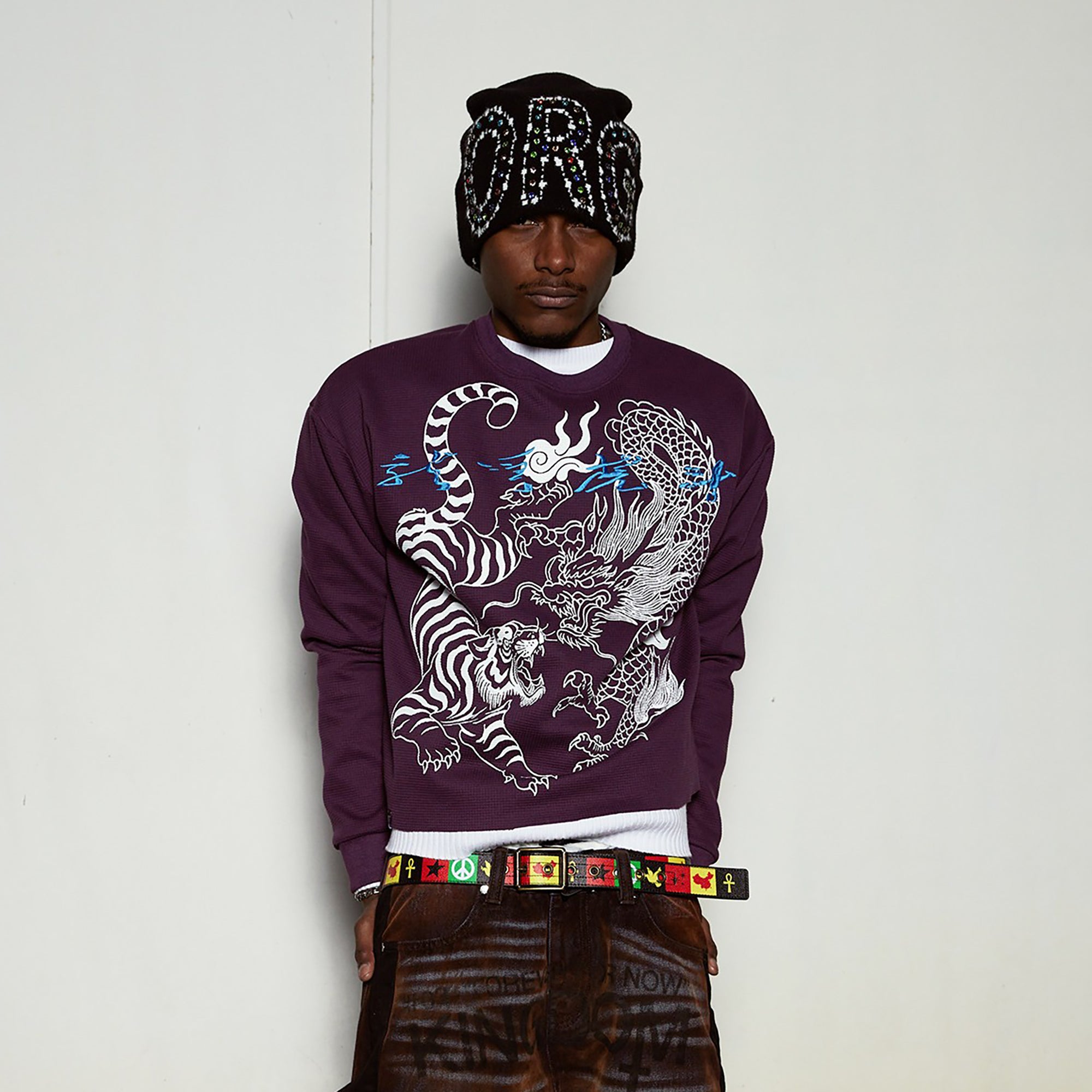 VINKID Graphic Waffle Long Sleeve-Jacket-S (Preorder)-Free Shipping Leatheretro