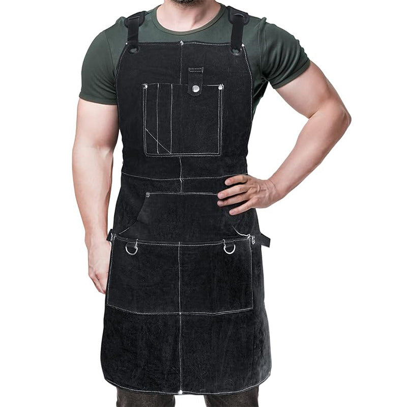 Flame-Resistant & Waterproof Work Apron-Apron-Brown-Free Shipping Leatheretro