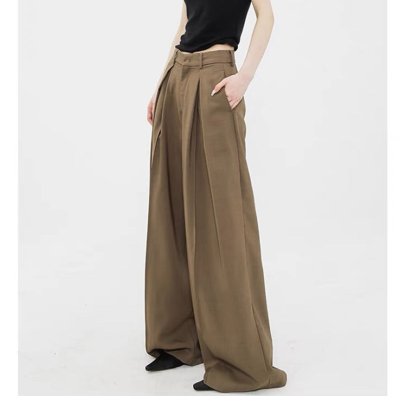 Casual High Waist Loose Wide Legs Pants-Pants-Black-S-Free Shipping Leatheretro