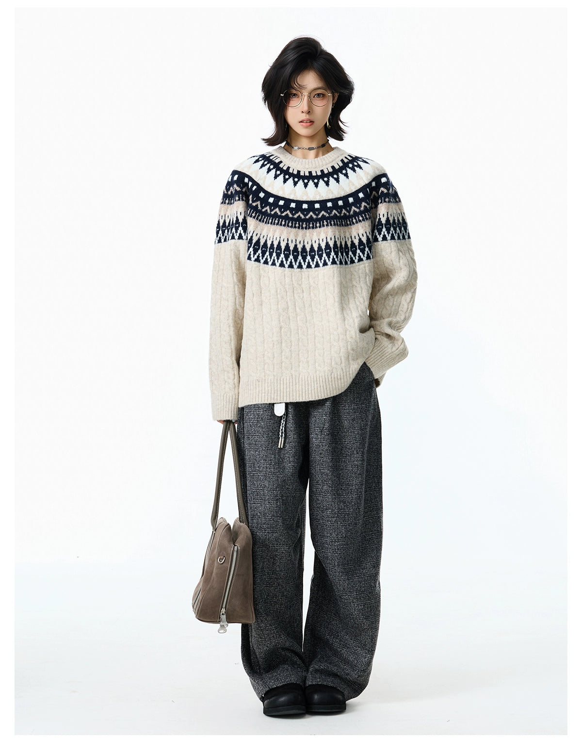 BFLC Cozy Winter & Fall Loose Pullover Knit Sweater-Apricot-M-Free Shipping Leatheretro