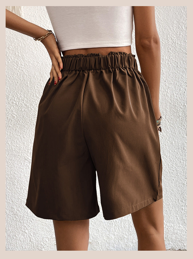 Summer High Waist Short Pants for Women-Shorts-Khaki-S-Free Shipping Leatheretro