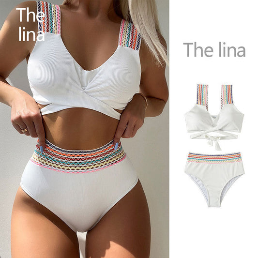 Sexy Two Pieces Beachwear for Women-Swimwear-White-S-Free Shipping Leatheretro