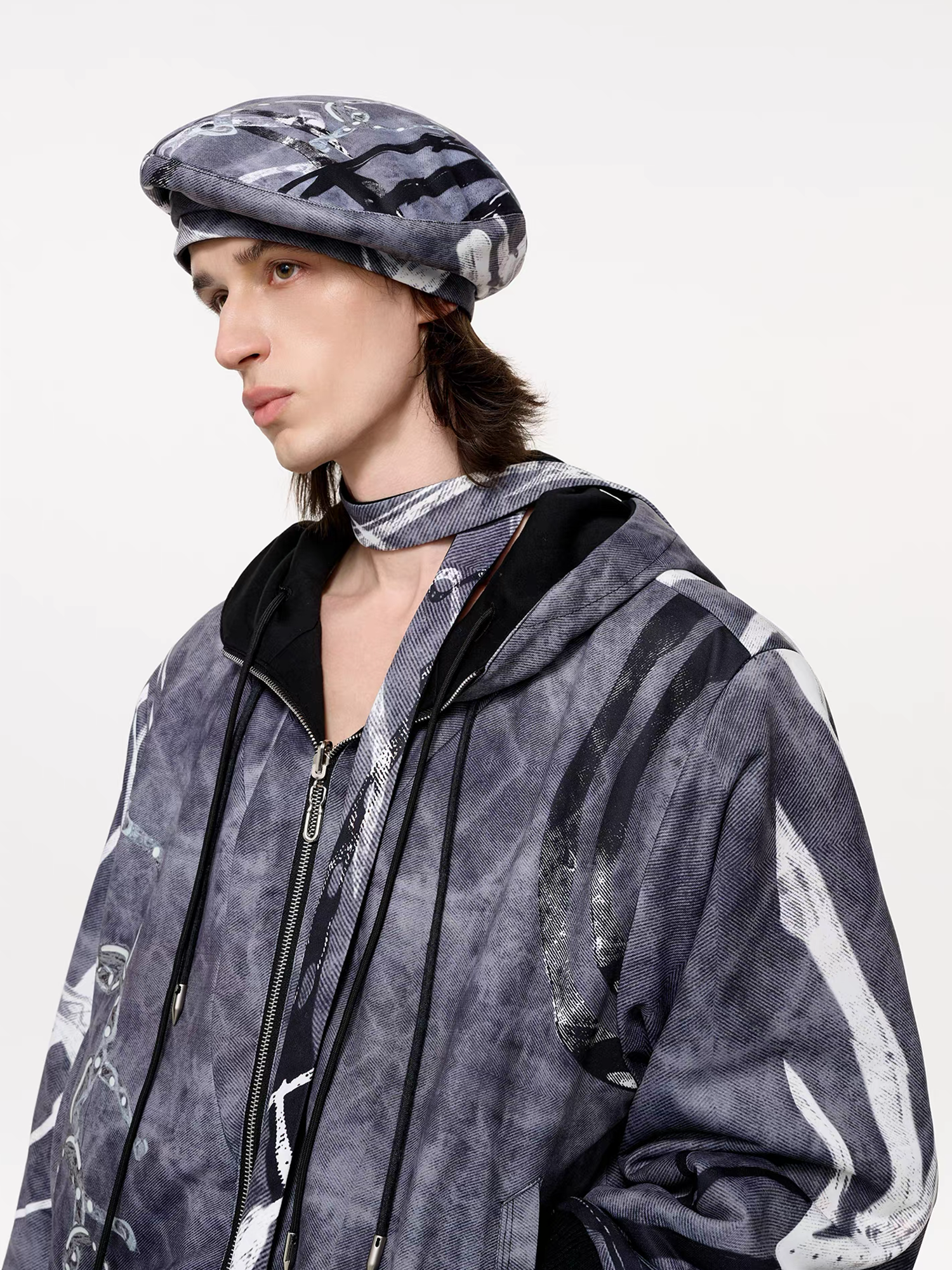 TIWILLTANG Abstract Reversible Graphic Beret-Hat, Cap, Beanie-One Size-Free Shipping Leatheretro