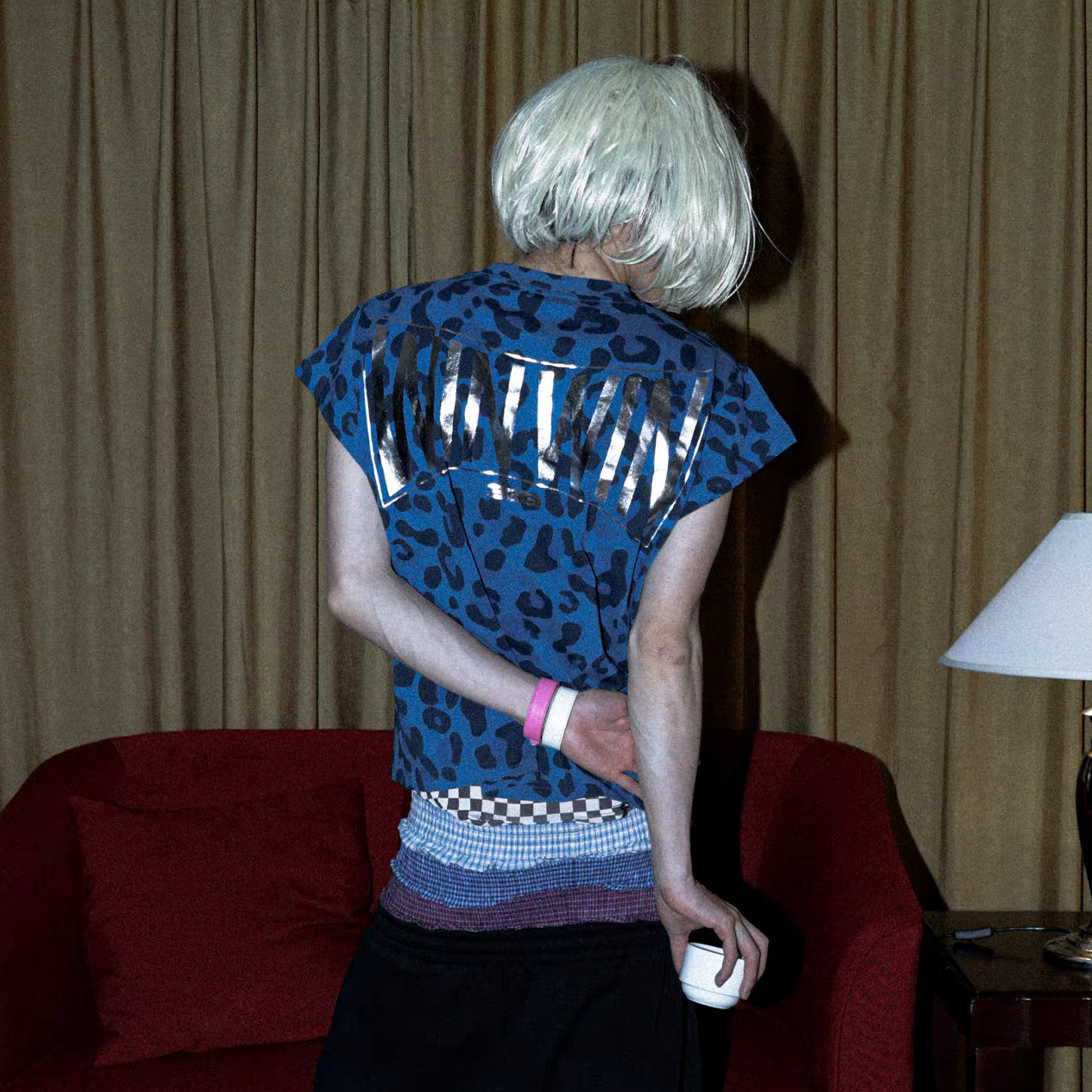 PCCVISION Contrast Leopard Crackled Foil Graphic T-Shirt-T Shirt-S (Preorder)-Blue-Free Shipping Leatheretro