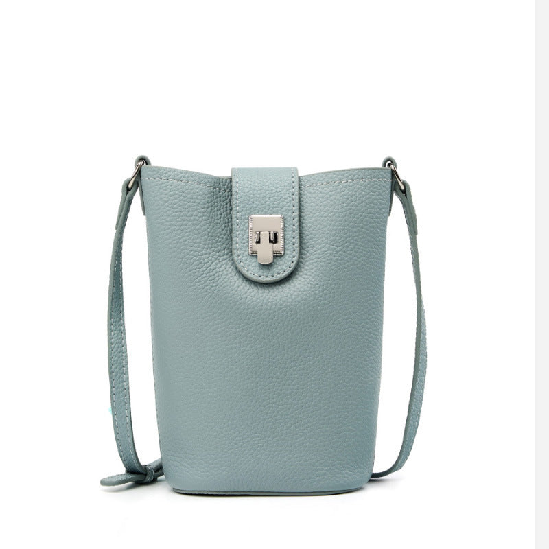 Top Grain Leather Shoulder Phone Bag for Women-Leather Phone Bags-Ivory-13*6.5*17.5-Free Shipping Leatheretro