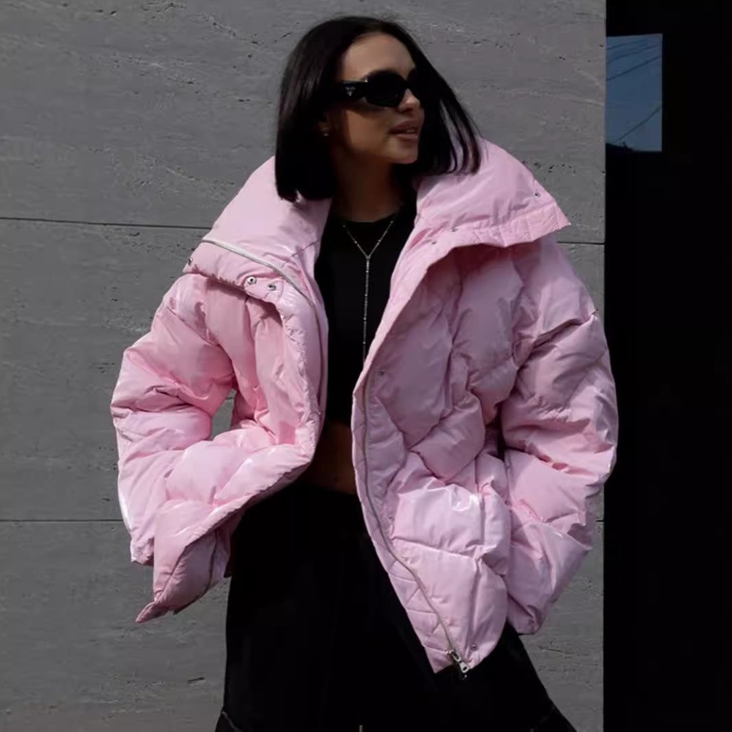 Fashion Casual Winter Cotton Jacket Coats-Outerwear-Pink-S-Free Shipping Leatheretro