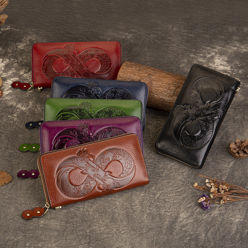 Genuine Top-Grain Leather Women's Wallet-Handbags, Wallets & Cases-brown-Free Shipping Leatheretro