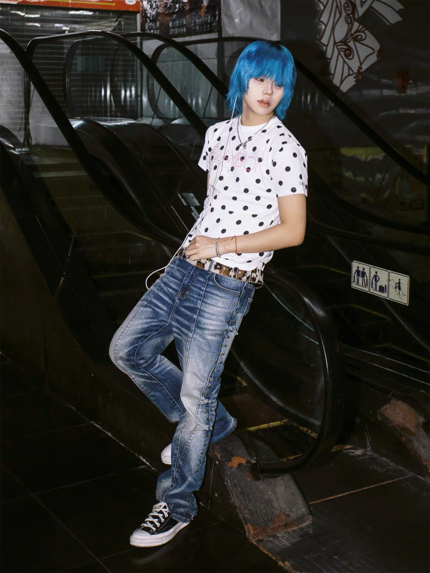 VINKID Deconstructed Side-Studded Washed Jeans-Jeans-S / 31"-Free Shipping Leatheretro